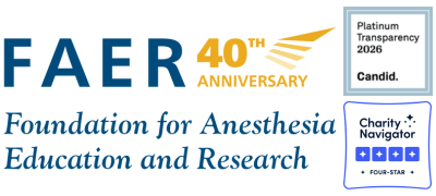FAER 40th Anniversary Logo, Candid Seal, and Charity Navigator Seal
